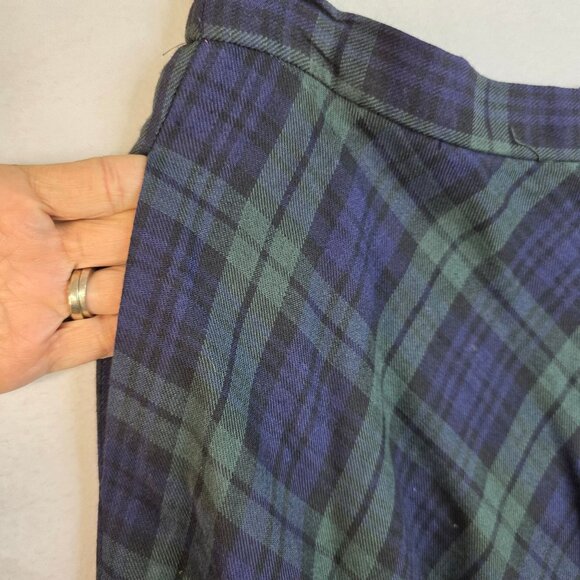 Heirloom Tartan Plaid Large Midi A-Line Wool Blend Skirt Pockets Deadstock USA - Picture 5 of 10